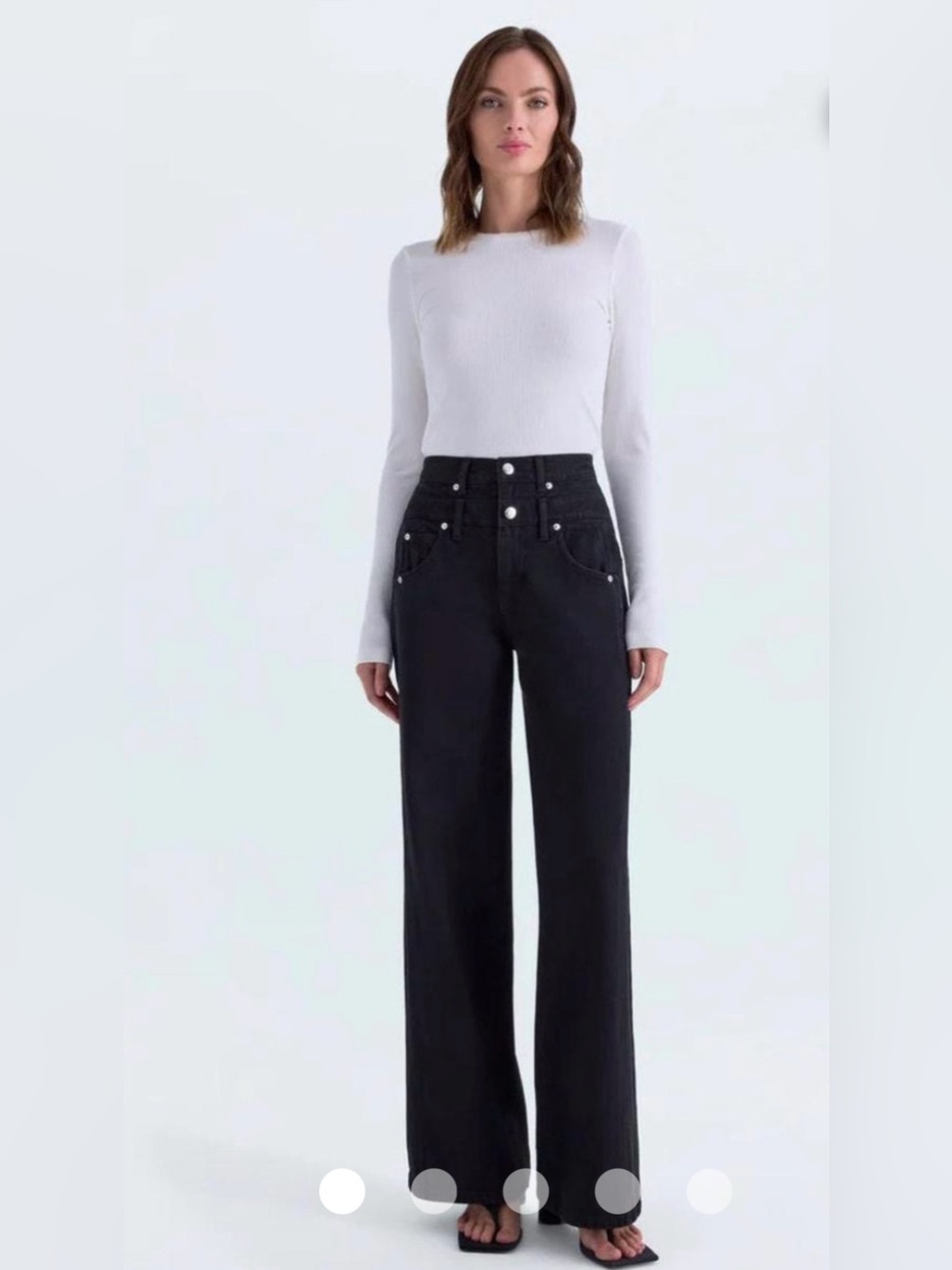pistola High-Waist Wide-Leg Jeans in Black